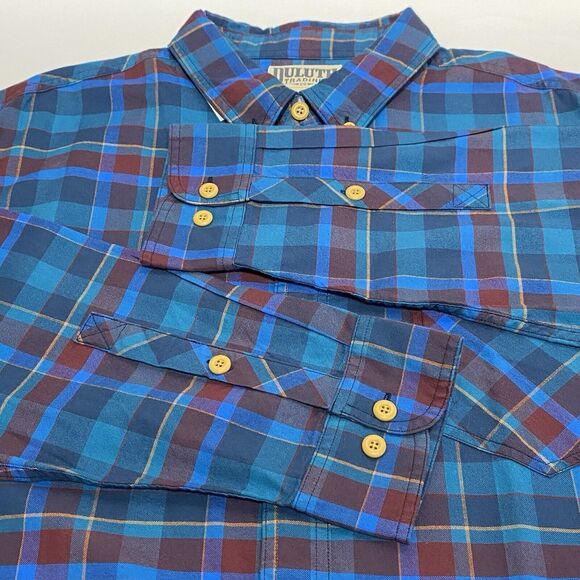 Duluth Trading Shirt Iron Mountain Oxford Men’s XL Relaxed Fit Plaid Button Down - Picture 6 of 9